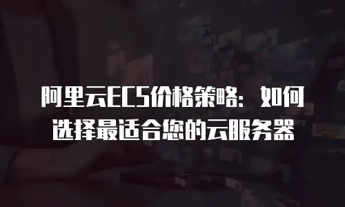 阿里云ECS价格策略：如何选择最适合您的云服务器