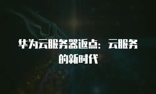 华为云服务器返点：云服务的新时代