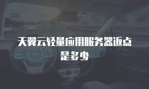 天翼云轻量应用服务器返点是多少