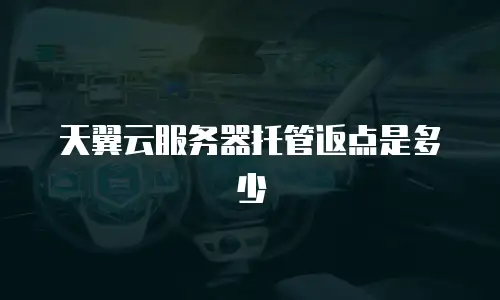天翼云服务器托管返点是多少