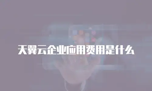天翼云企业应用费用是什么