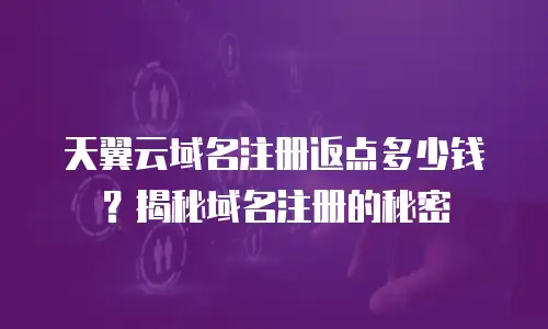 天翼云域名注册返点多少钱？揭秘域名注册的秘密