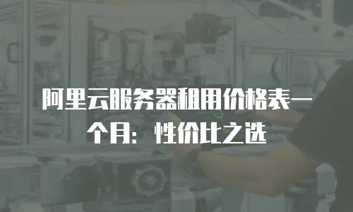 阿里云服务器租用价格表一个月：性价比之选