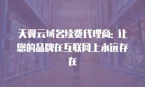 天翼云域名续费代理商: 让您的品牌在互联网上永远存在
