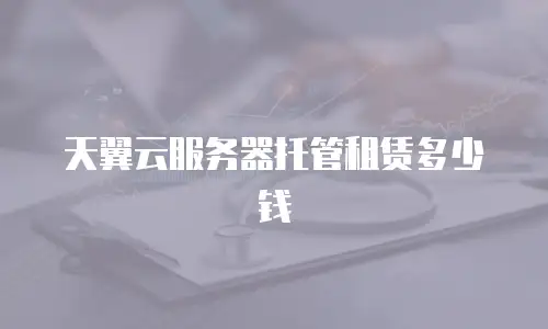 天翼云服务器托管租赁多少钱