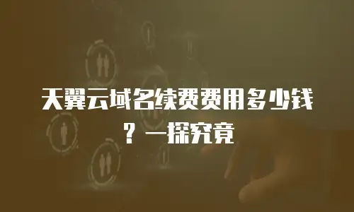 天翼云域名续费费用多少钱？一探究竟