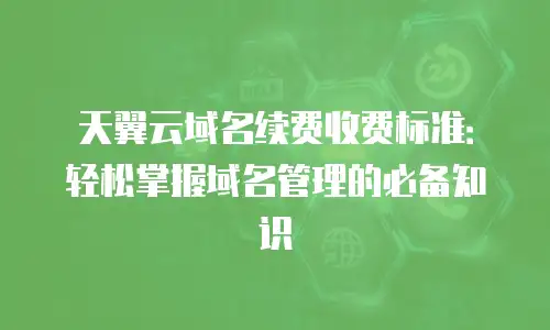 天翼云域名续费收费标准：轻松掌握域名管理的必备知识