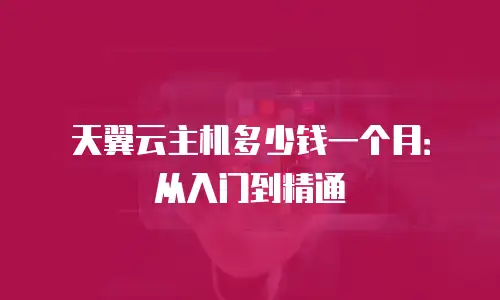 天翼云主机多少钱一个月：从入门到精通