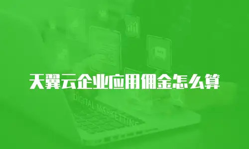 天翼云企业应用佣金怎么算