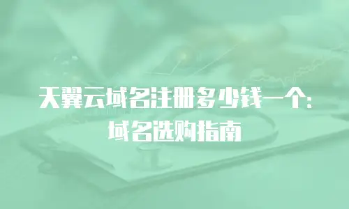 天翼云域名注册多少钱一个：域名选购指南