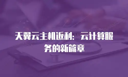 天翼云主机返利：云计算服务的新篇章