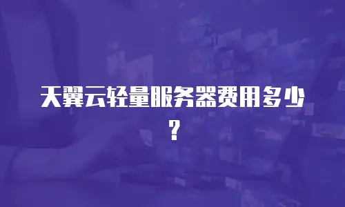 天翼云轻量服务器费用多少？