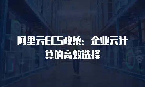 阿里云ECS政策：企业云计算的高效选择