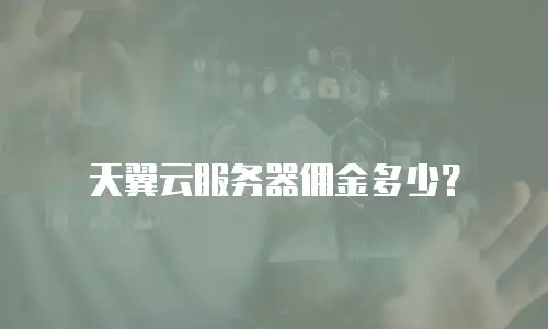 天翼云服务器佣金多少？