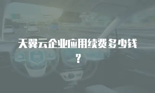 天翼云企业应用续费多少钱？
