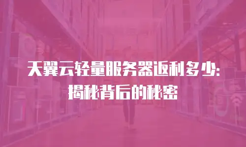天翼云轻量服务器返利多少：揭秘背后的秘密
