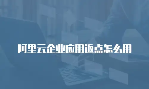 阿里云企业应用返点怎么用