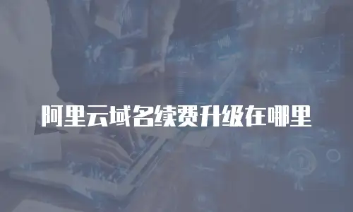 阿里云域名续费升级在哪里