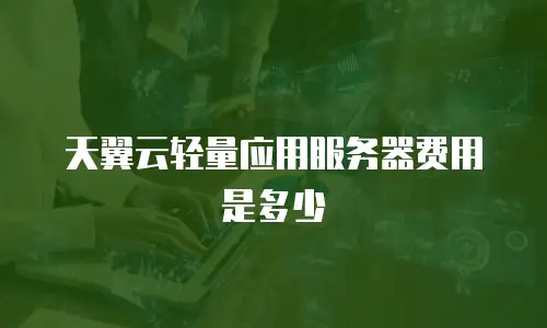 天翼云轻量应用服务器费用是多少