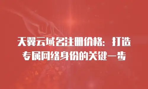 天翼云域名注册价格：打造专属网络身份的关键一步