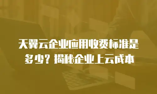 天翼云企业应用收费标准是多少？揭秘企业上云成本