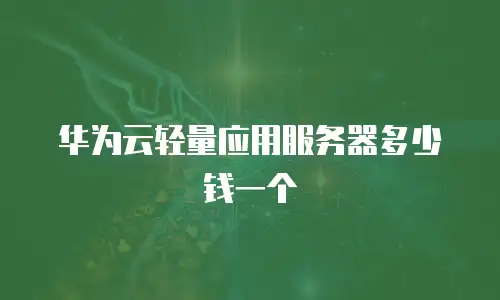华为云轻量应用服务器多少钱一个