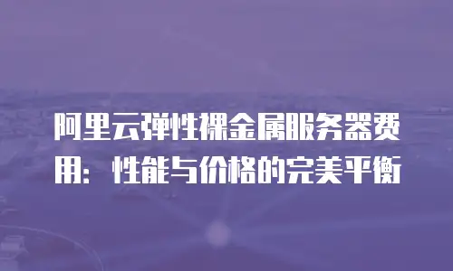 阿里云弹性裸金属服务器费用：性能与价格的完美平衡