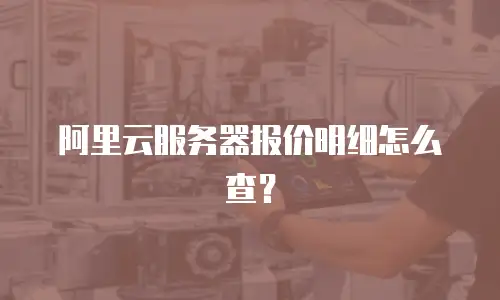阿里云服务器报价明细怎么查？