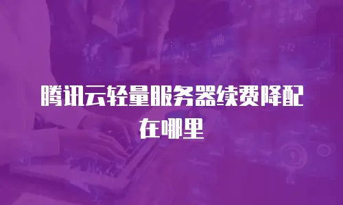腾讯云轻量服务器续费降配在哪里