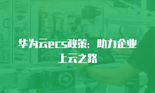 华为云ecs政策：助力企业上云之路