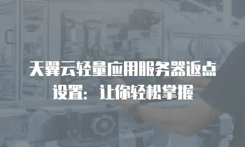 天翼云轻量应用服务器返点设置：让你轻松掌握