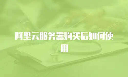 阿里云服务器购买后如何使用
