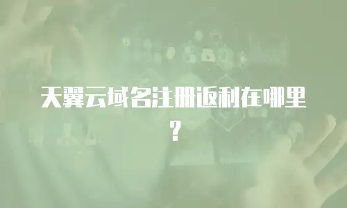 天翼云域名注册返利在哪里？