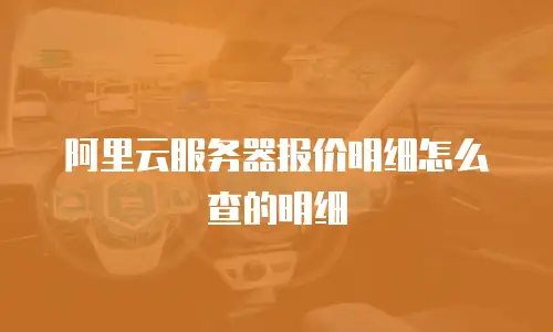 阿里云服务器报价明细怎么查的明细