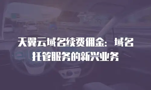 天翼云域名续费佣金：域名托管服务的新兴业务