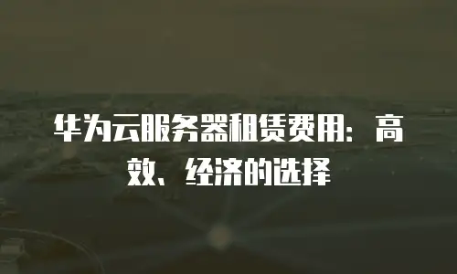 华为云服务器租赁费用：高效、经济的选择