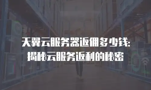 天翼云服务器返佣多少钱：揭秘云服务返利的秘密