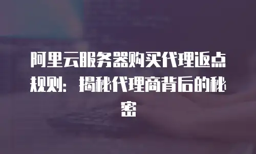 阿里云服务器购买代理返点规则：揭秘代理商背后的秘密