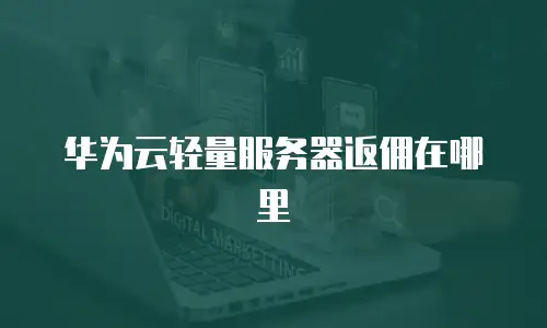华为云轻量服务器返佣在哪里