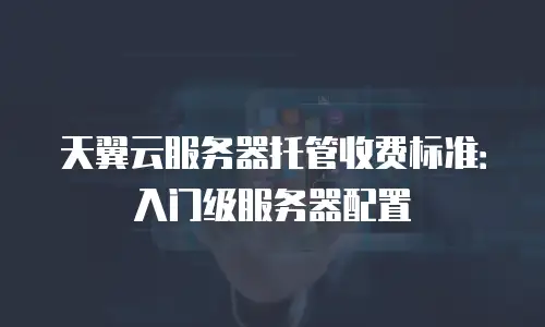 天翼云服务器托管收费标准：入门级服务器配置