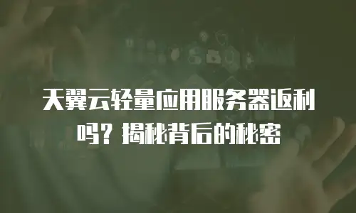 天翼云轻量应用服务器返利吗？揭秘背后的秘密