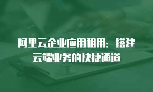 阿里云企业应用租用：搭建云端业务的快捷通道