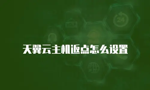 天翼云主机返点怎么设置