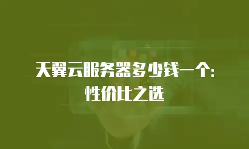天翼云服务器多少钱一个：性价比之选