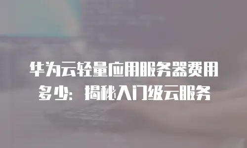 华为云轻量应用服务器费用多少：揭秘入门级云服务