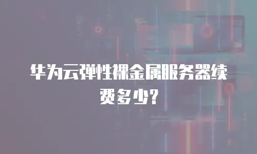华为云弹性裸金属服务器续费多少？