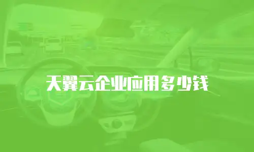 天翼云企业应用多少钱