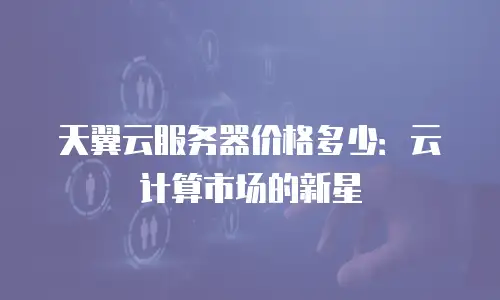 天翼云服务器价格多少：云计算市场的新星