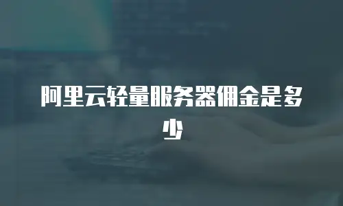阿里云轻量服务器佣金是多少