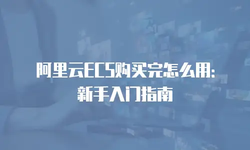阿里云ECS购买完怎么用：新手入门指南